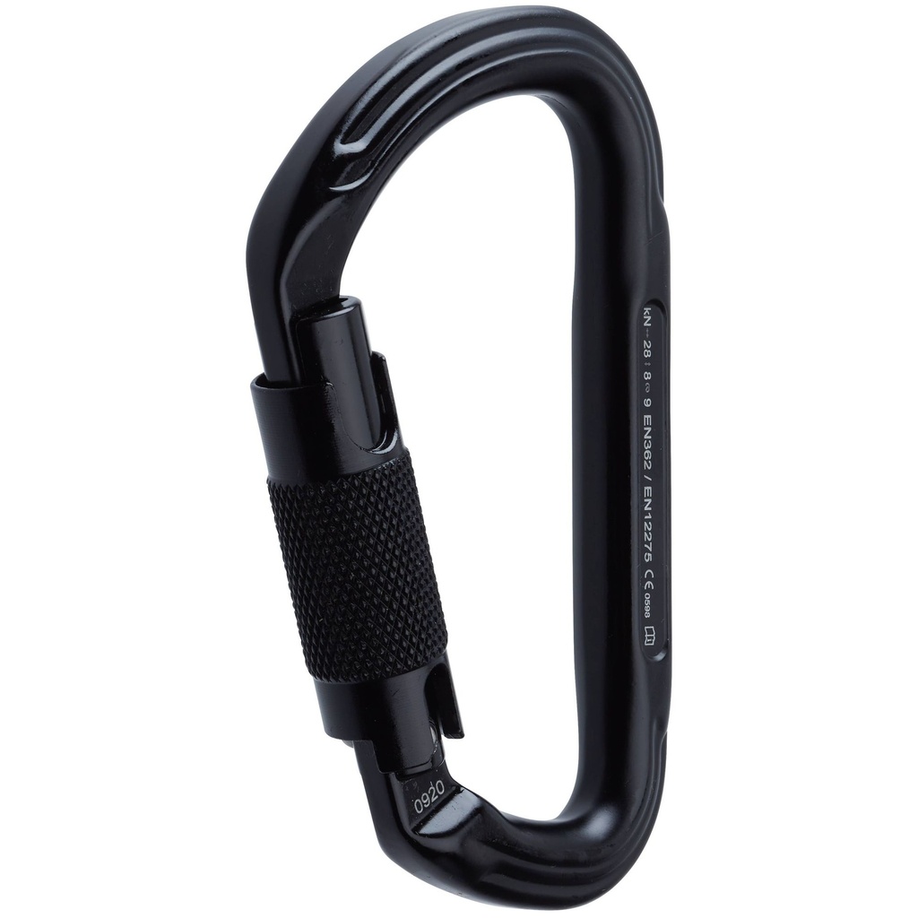 NRS Nuq Twist Lock Carabiner – 28 kN Auto-Locking Rescue Connector (Black)