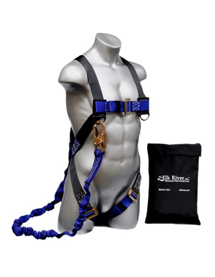 Elk River Fall Protection Kit – 5-Point Adjustable Harness, 6' NoPac Lanyard, Carry Bag