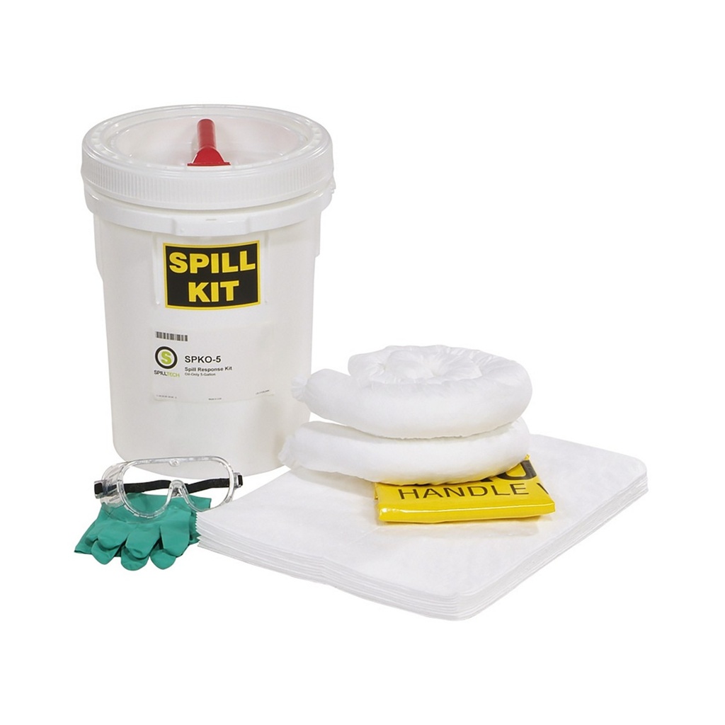 SpillTech Oil-Only 5-Gallon Spill Kit | Absorbs 4.6 gal