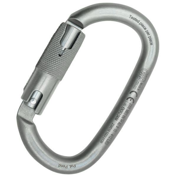 KONG OVALONE CARBON RISE LOCK Steel Carabiner | 40 kN, Lunar White