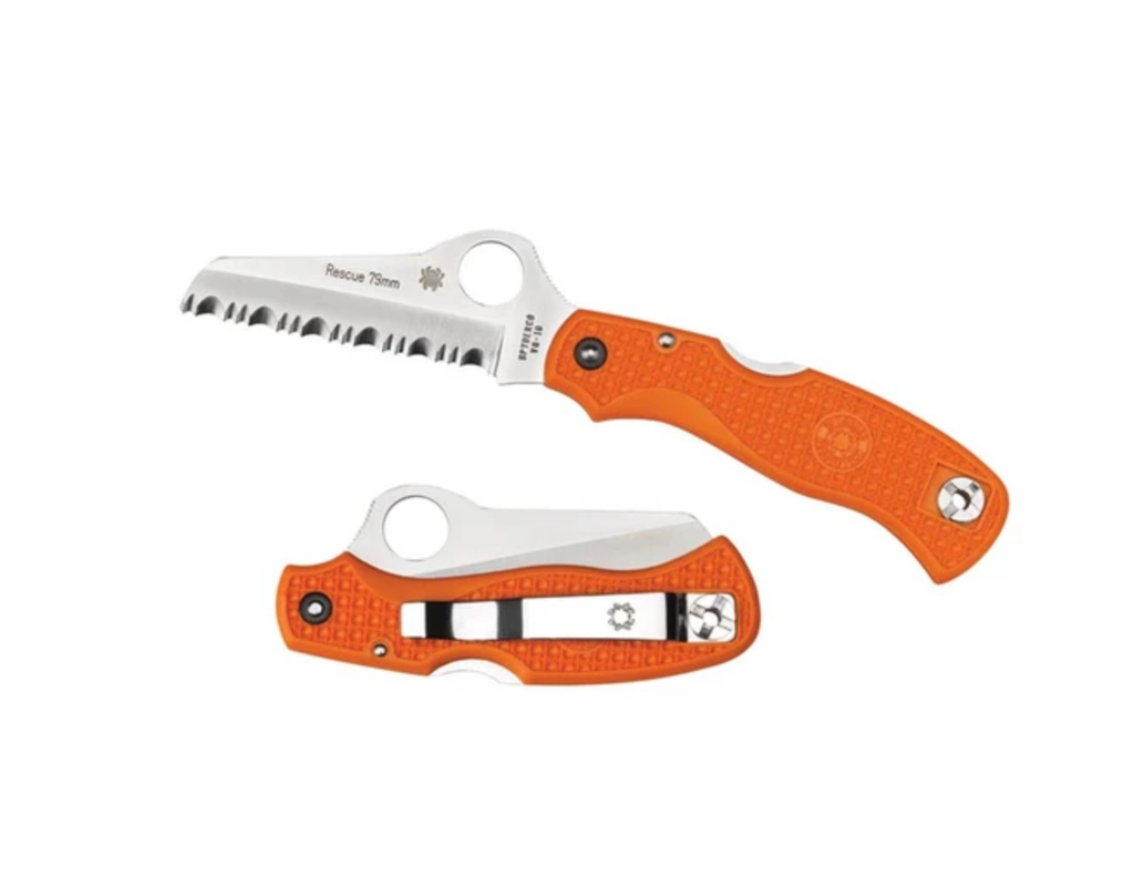 Spyderco Rescue 79mm Folding Rescue Knife (Hi-Viz Orange)