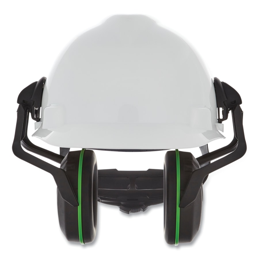 MSA V-Gard Helmet-Mounted Hearing Protection Earmuffs – 22 dB NRR / Black & Green