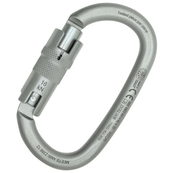 KONG Ovalone Carbon Auto Block ANSI Steel Carabiner | Lunar White